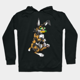 Bobtail BunnyCat: Tortoiseshell (Black) Hoodie